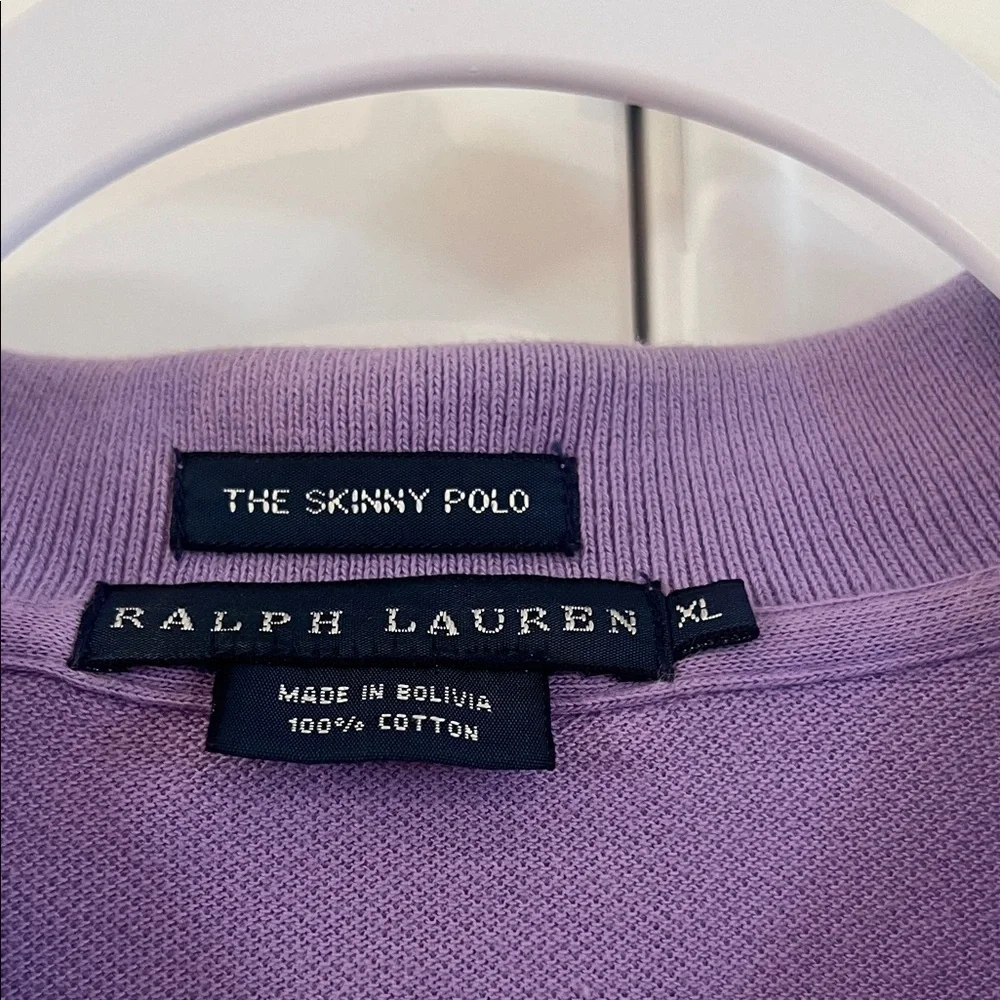 Kids Purple Ralph Lauren Skinny Polo Shirt Size XL EUC